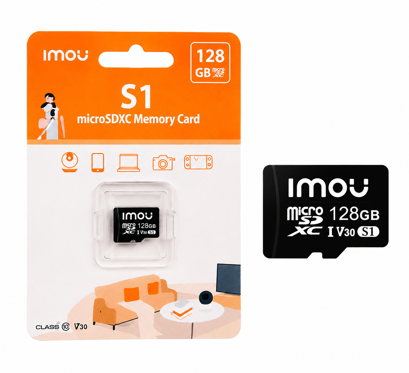 Tarjeta MicroSD IMOU S1 128GB para Videovigilancia – Clase 10 U3 V30
