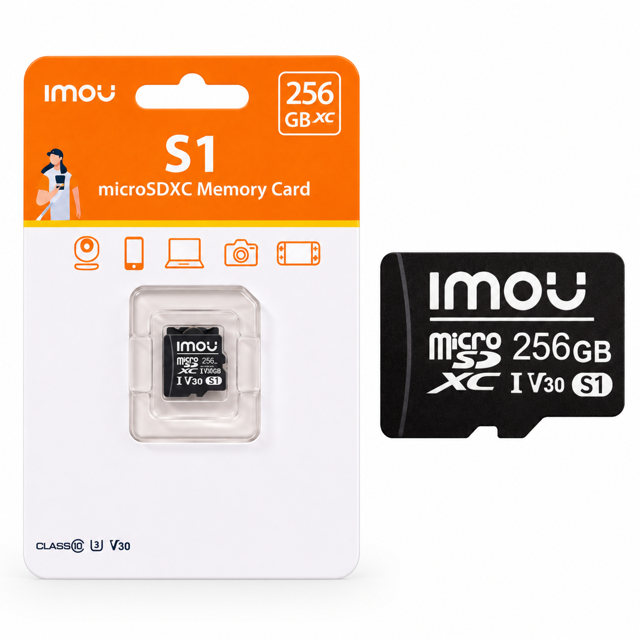 Tarjeta MicroSD IMOU S1 256GB para Videovigilancia – Clase 10 U3 V30