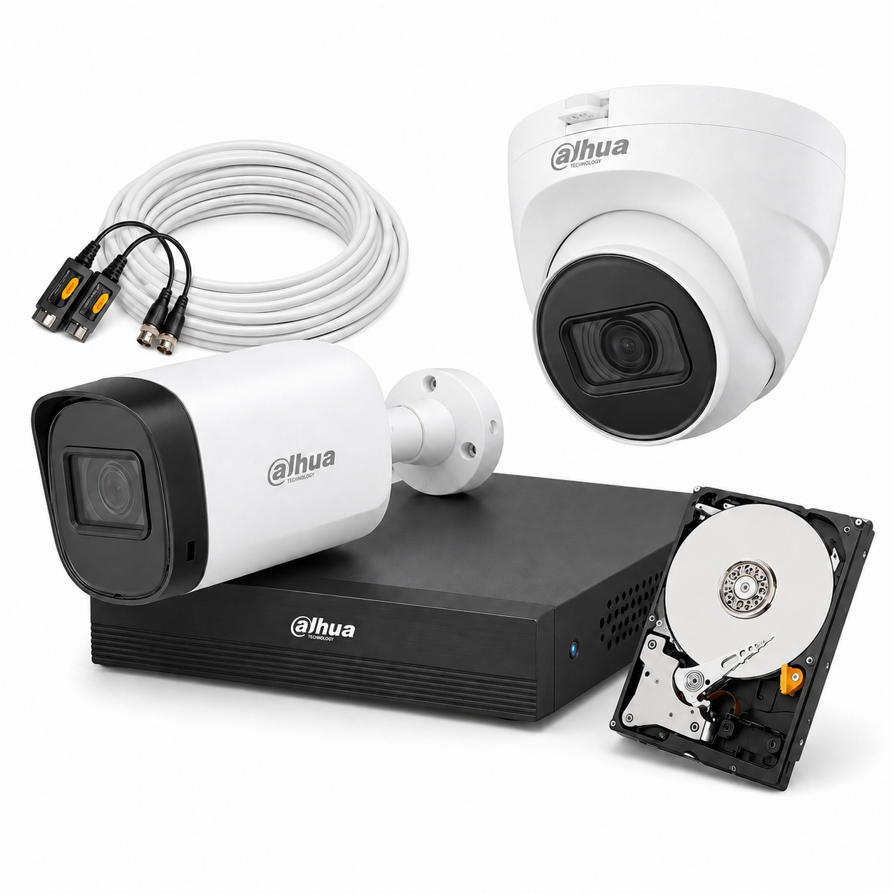 Kit Dahua de Videovigilancia 4 Cámaras 2MP con DVR y Disco Duro 500GB