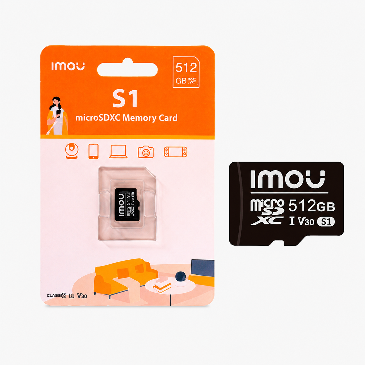 Tarjeta MicroSD IMOU S1 512GB para Videovigilancia – Clase 10 U3 V30