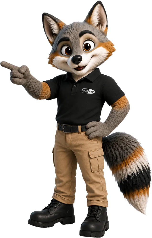 Mascota de LOCARD señalando una solución de prevención escolar
